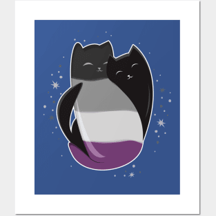 Asexual Cat LGBT Pride Flag Posters and Art